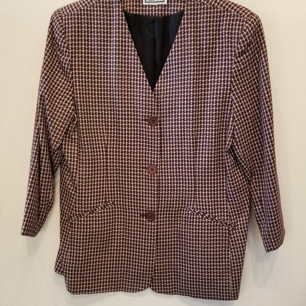 Suit Co. Purple Vintage 90s 2 pc. Suit Blazer - Picture 2 of 12